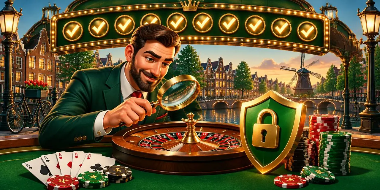 Checklist met vergrootglas voor een betrouwbaar casino zonder Cruks